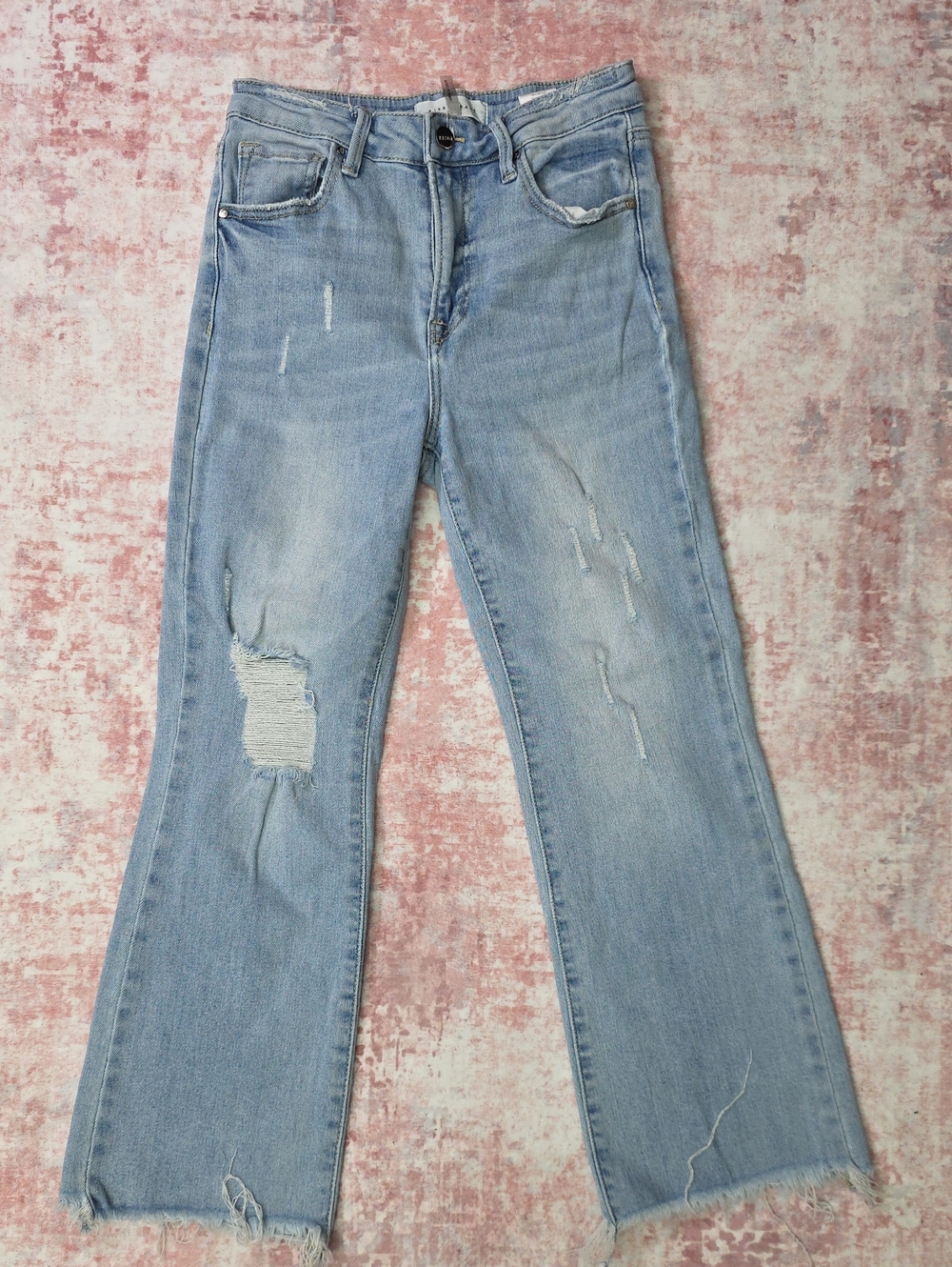 Risen Jeans Chestnut Trail High Rise Cropped Bootcut Raw Hem